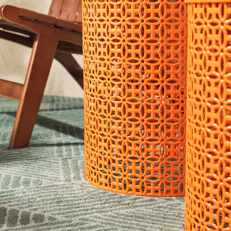 Tabouret de jardin Deasia, Orangé