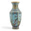 Hexagonal Blue Bird Garden Porcelain Vase