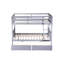 Lit superposé gris double avec lits amovibles et 2 tiroirs pratiques - finition en bois d'hévéa-396085640