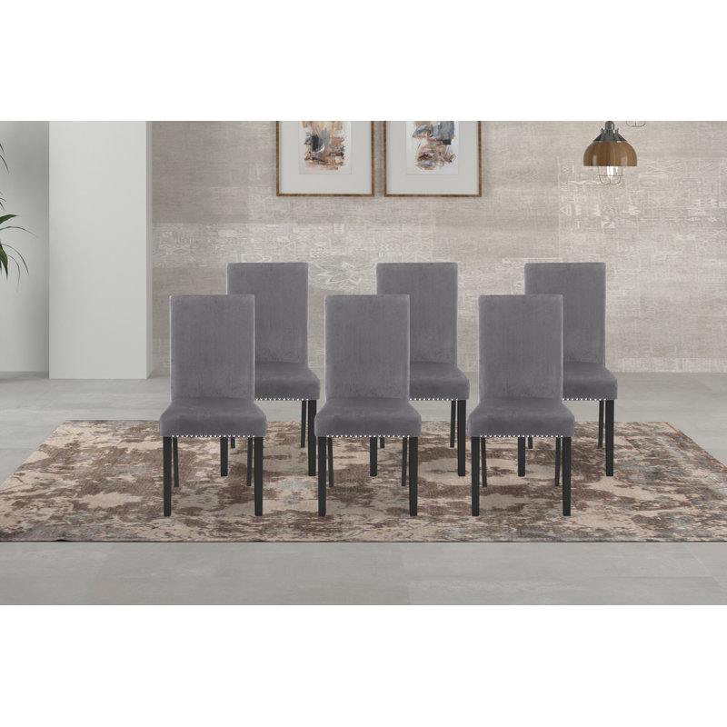 Ensemble de 6 chaises de salle à manger en bois Celeste, gris, Gris