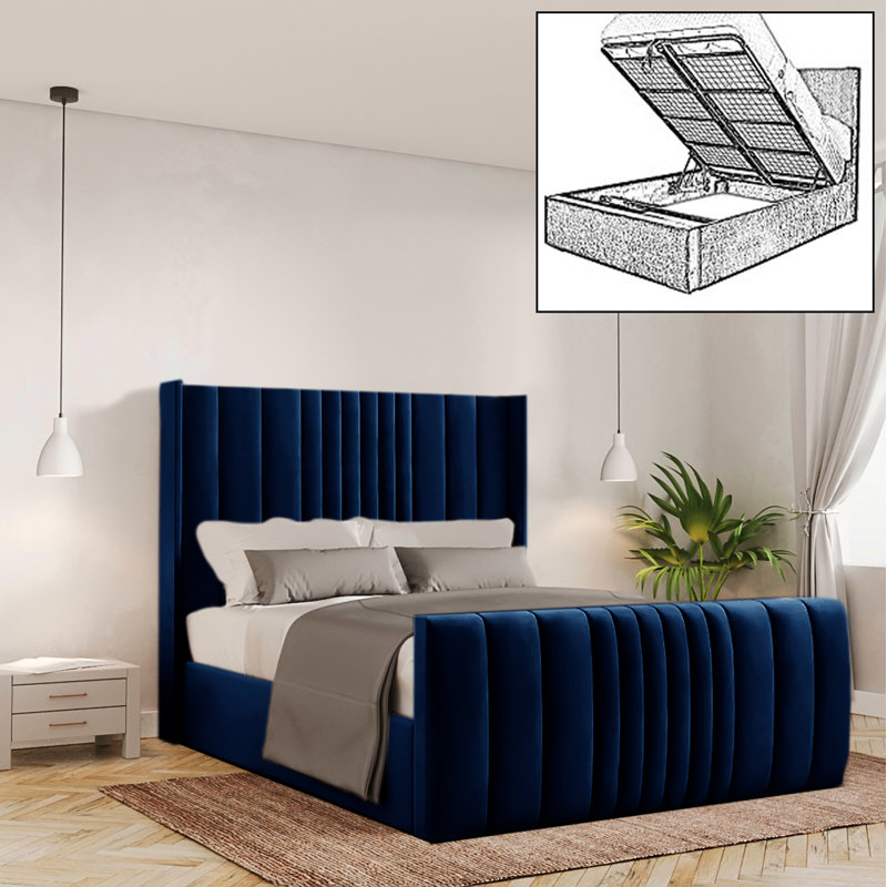 Bastin Upholstered Ottoman Storage Bed, Small Double (4'), Parliament