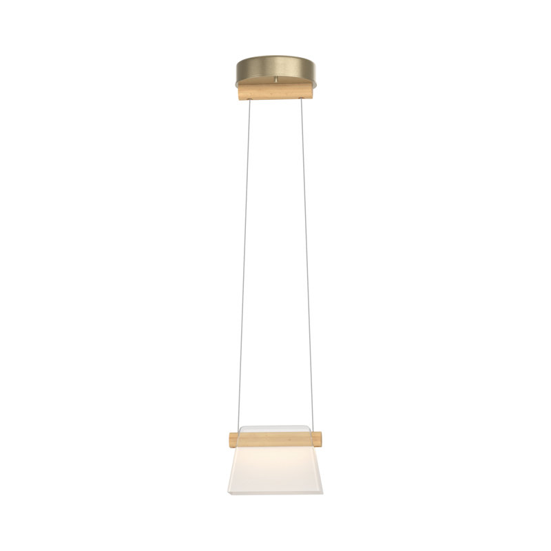 Cowbell 1 - Light Single Jar LED Pendant, Soft Gold, Frosted Glass
