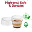 Tasses à portion/soufflé en plastique transparent de 156 ml avec couvercles - Paquet de 2500