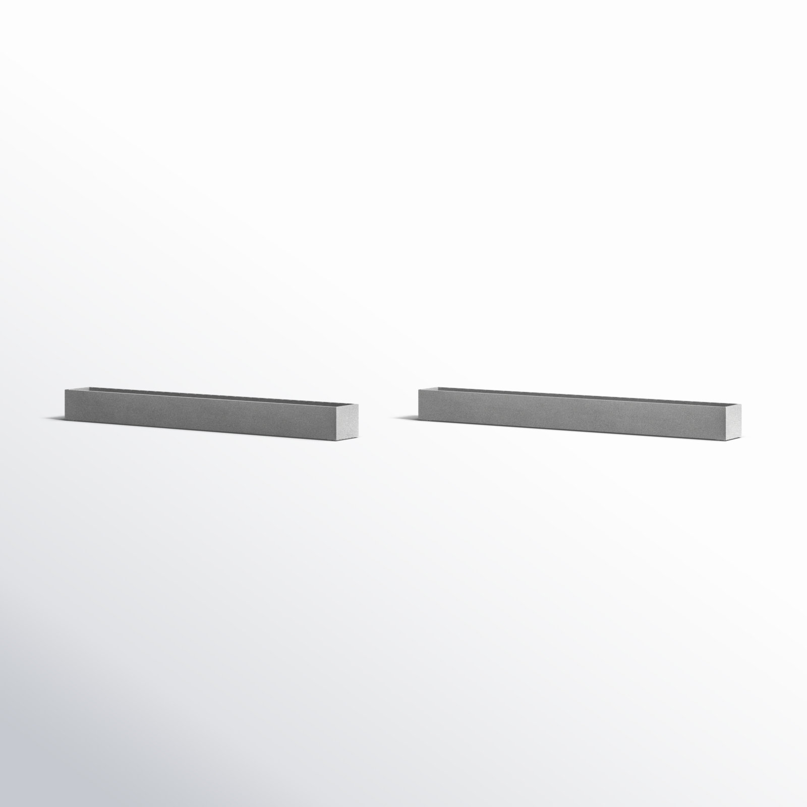 Geo Series 32" Planter Box, 3" H x 32" W x 3.5" D, Set of 2, Gray