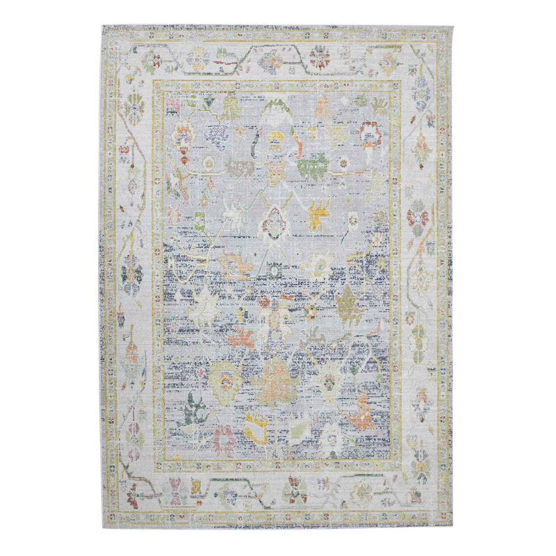 Tapis traditionnel à bordure à poils courts Vintage, Rectangle 3 pi 11 po x 5 pi 11 po