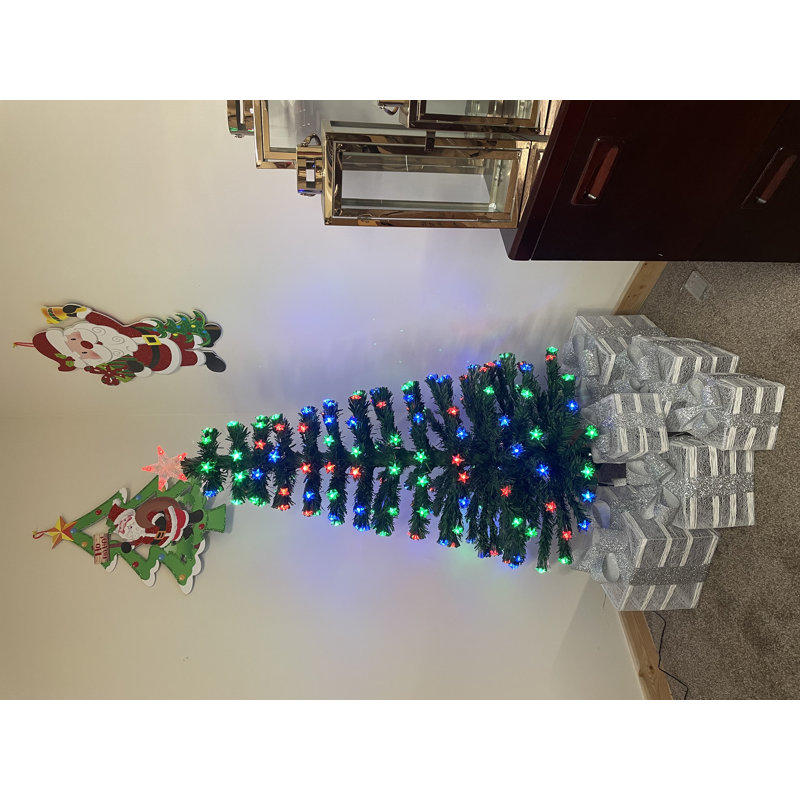 Hampton & Stewart 120cm H Lighted Artificial Pine Christmas Tree, 180cm H x 40cm W x 40cm D