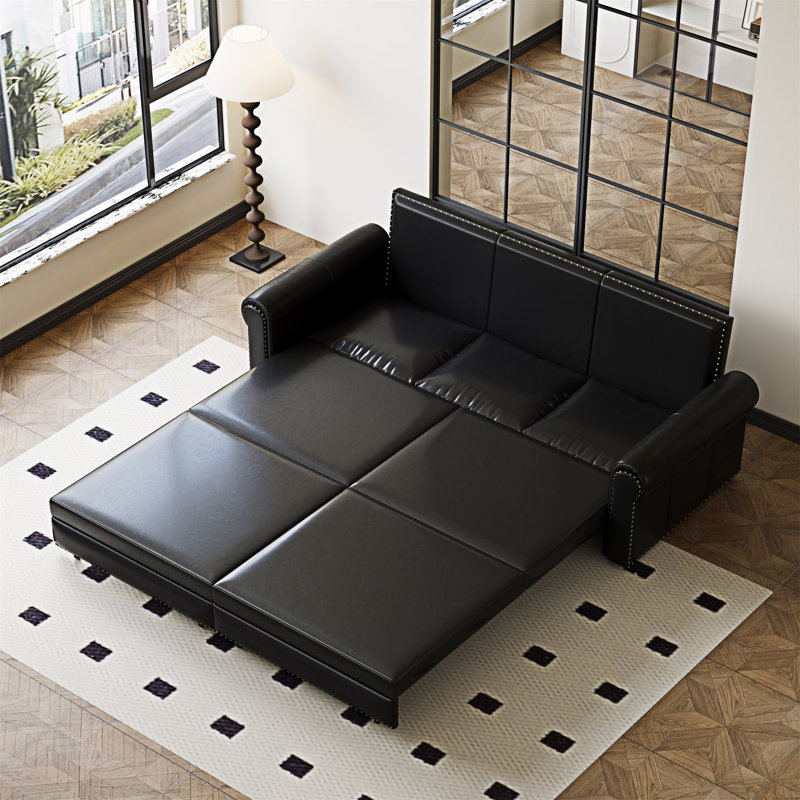 Convertible Sleeper Sofa With Nailhead Trim