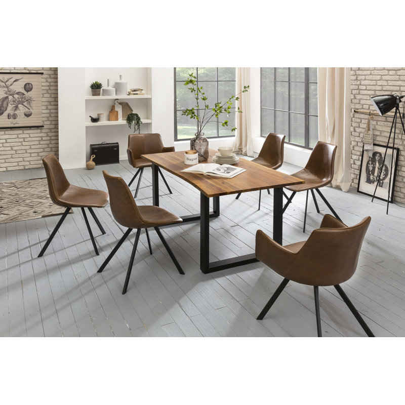 Table de salle à manger Acacia, L 33,46 po x L 63 po, Cognac, Noir