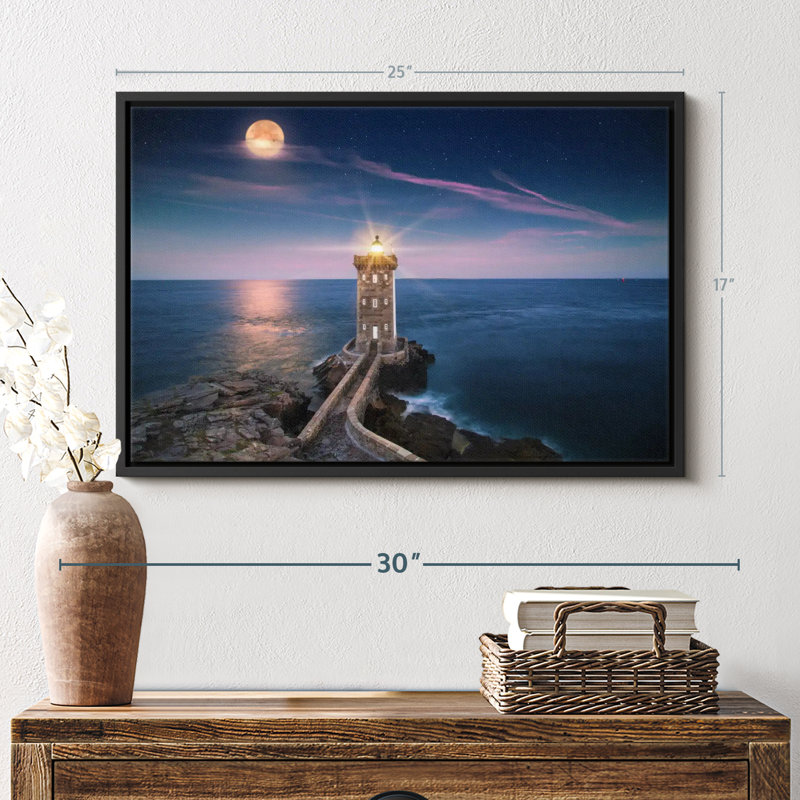 Impression sur toile «Phare plage», H 17 po x l 25 po
