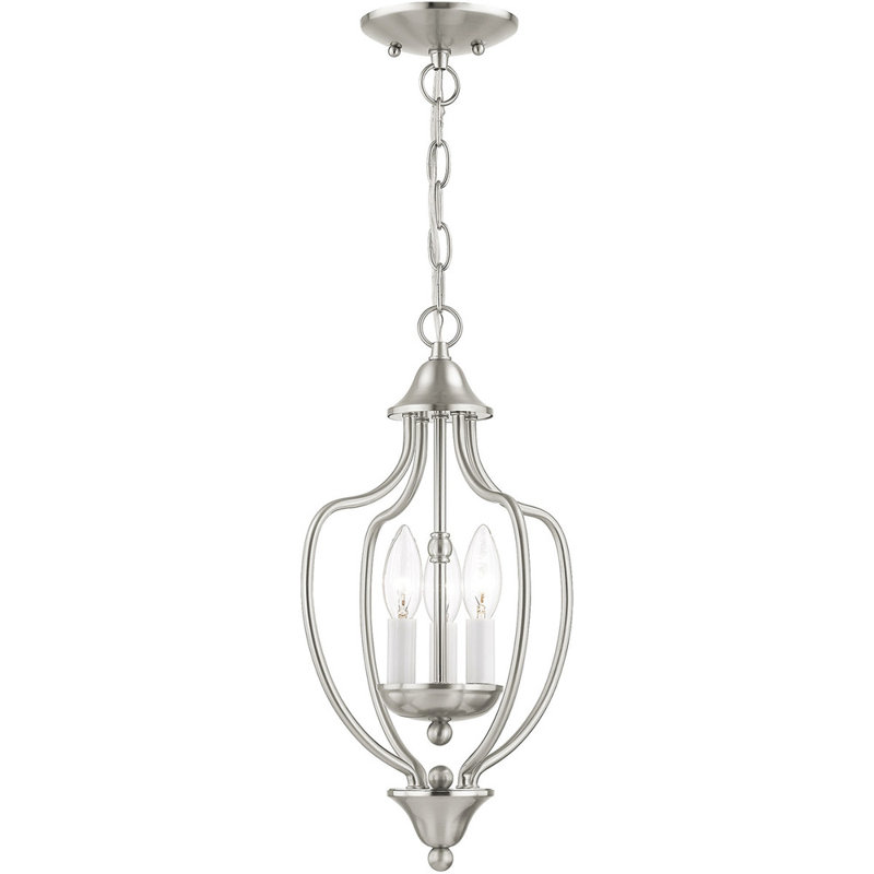3 - Light Empire Chandelier, Brushed Nickel