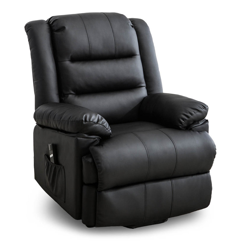 88cm Wide Lift Assist Standard Recliner, Black, Single Motor Lift Assist