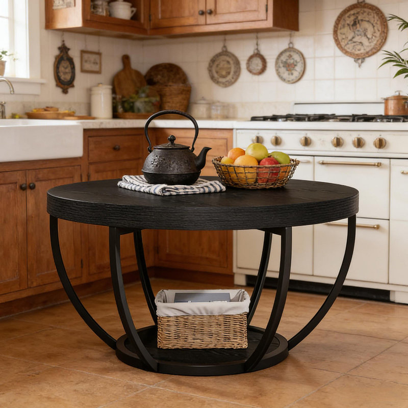 Round Chating Table,Central Table,2-Tier Coffee Table