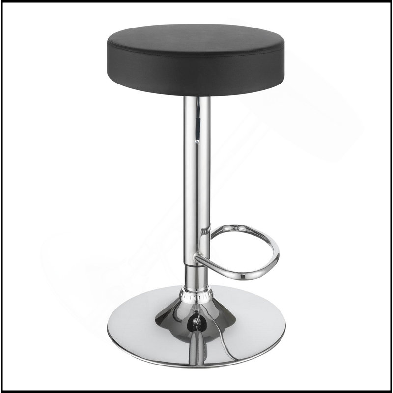 Black And Chrome Adjustable Hydraulic Bar Stool