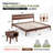 Callisto 2-Piece Queen size Solid Wood Bedroom Set with Platform Bed and Nightstand, Walnut Finish-857537432-857537431