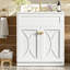 Meuble-lavabo 30 po avec lavabo en céramique, armoire de rangement autoportante moderne avec poignées dorées, portes à fermeture douce-1624720466
