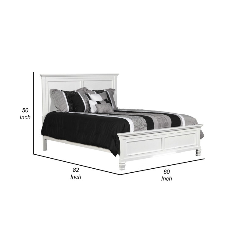 Lit plateforme Huybert, Blanc, Double