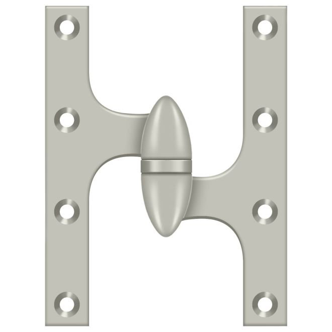 Charnière en nickel brossé 6 po x 4 1/2 po Deltana OK6045B15-R, Nickel brossé, Côté droit
