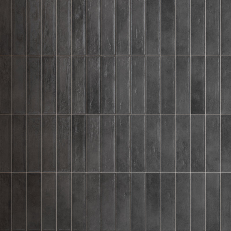 Tavira 2.95 In. X 11.81 In. Satin Ceramic Subway Wall Tile, Noir Black