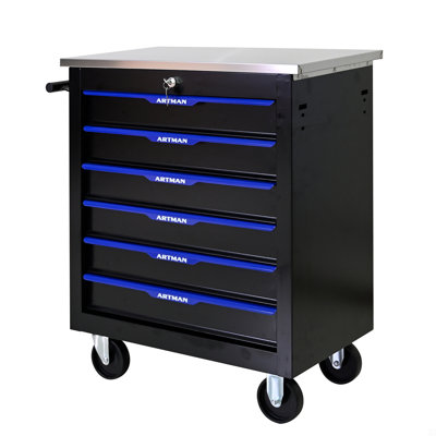 Chariot à outils multifonctionnel à 6 tiroirs avec roulettes