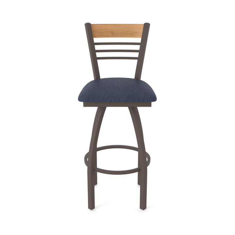 Tabouret tournant 880 Eleanor, Bronze, Bleu très foncé, Tabouret de bar (siège de 30 po de hauteur)