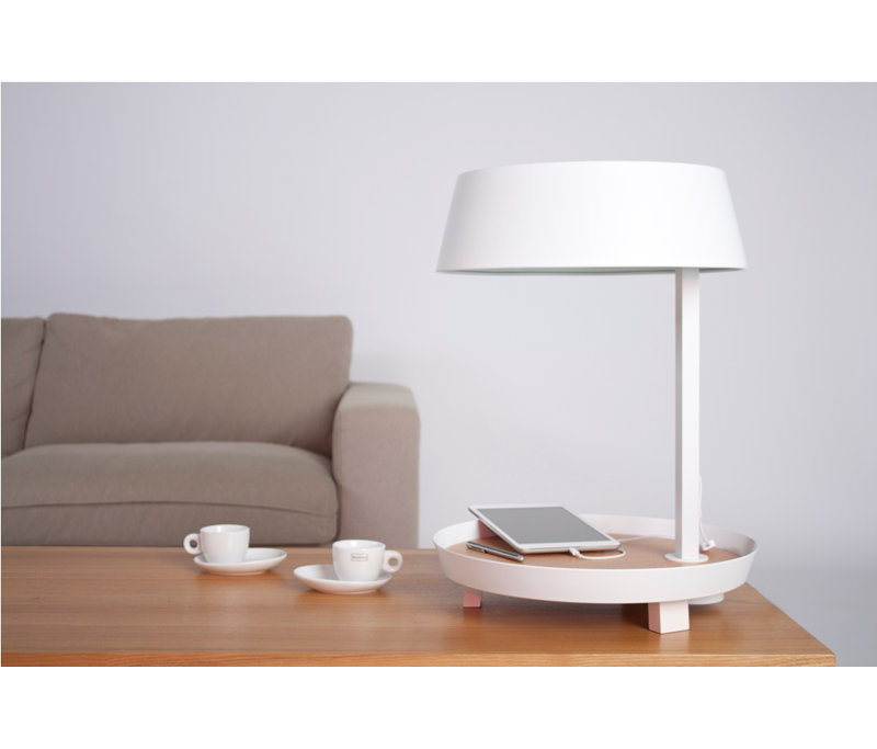 Carry Table Lamp, 16.5" H x 10.2" W x 10.2" D, Matt Pure White