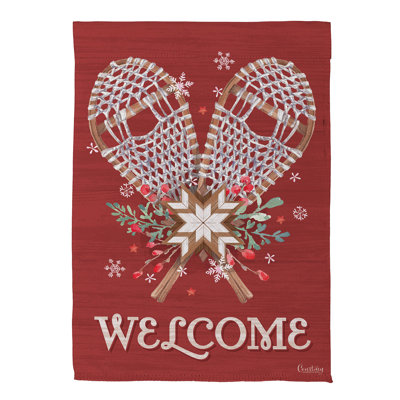 Floral Snowshoe Suede House Flag