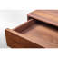 Table de chevet en bois Frank - Noyer, finition laquée mat