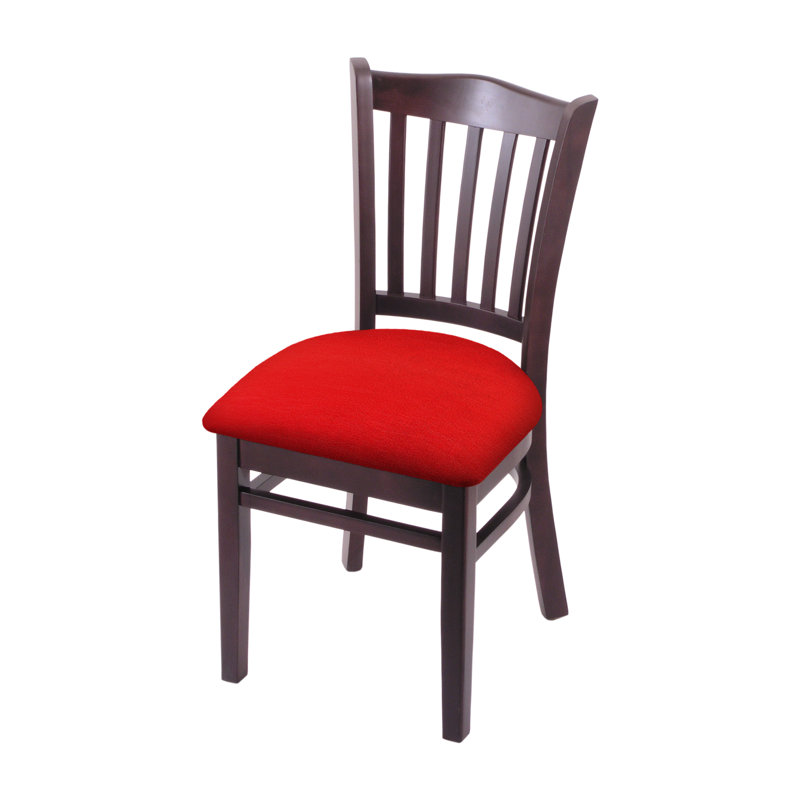 Hampton 18'' H Upholstered Beech Side Chair, Dark Cherry, Canter Red