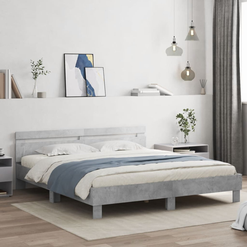 Bruschi Bed, 200 x 200cm, Concrete Grey