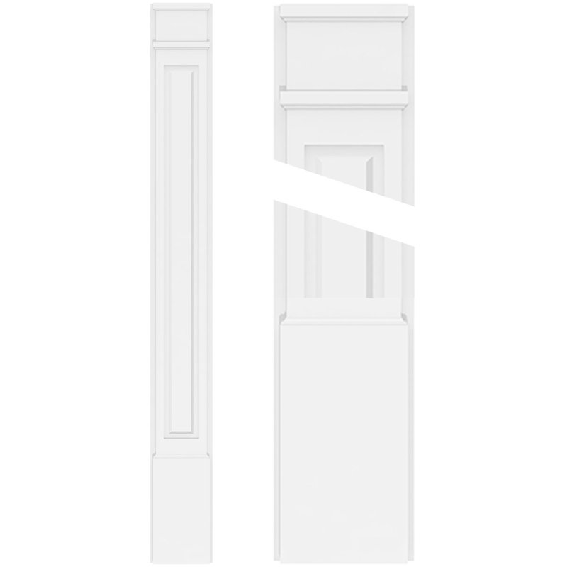 Pilastre surélevé en PVC TruCruft (la paire), 96 po, 9", Base et chapiteau décoratifs