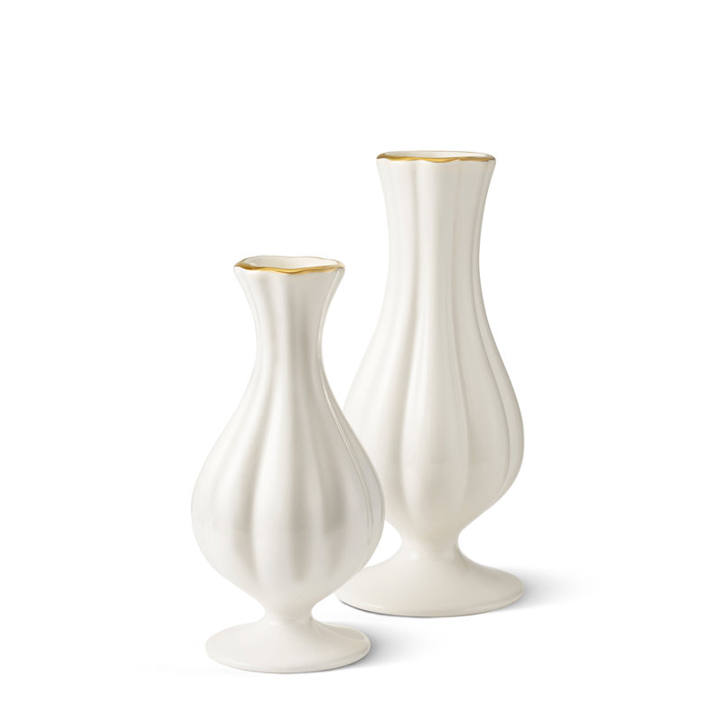 Pauline Medium Bud Vase, Cream, 5.6" H x 2.7" W x 2.7" D