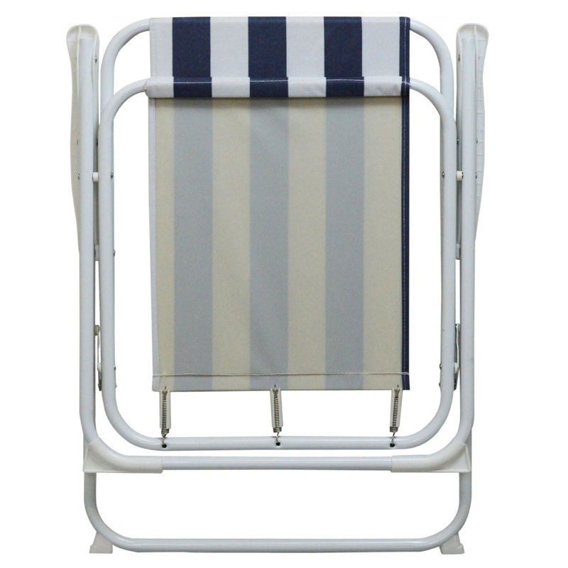 Folding Metal Beach Chairs - Stripe, Blue/Red