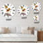 Fleurs abstraites sur formes minimalistes I - Horloge murale moderne-60328790