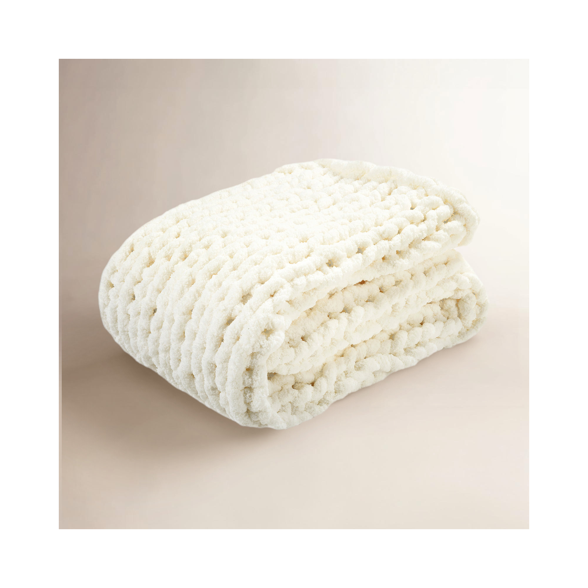 Ottavina Knitted Throw Blanket, 40" W x 50" L, Ivory