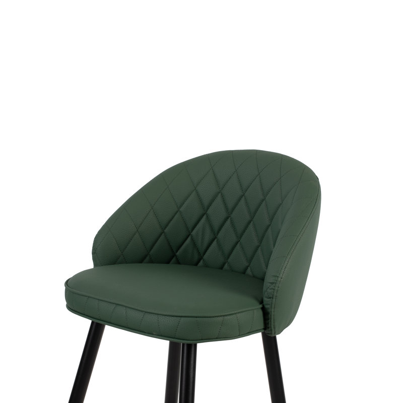 Chaise de bar en cuir Keliyah, Vert