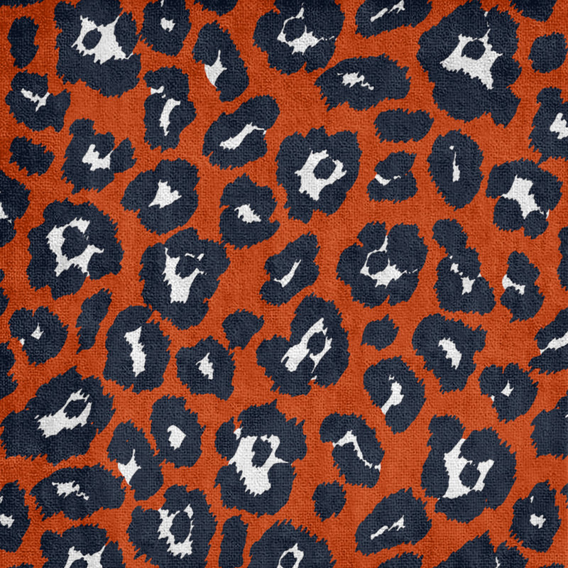 Serviette de bain Garp, Mélange polyester-coton, Orange / blanc / bleu marine foncé