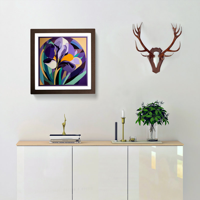 Iris Flower Constructivism No.2 - Framed Print, Walnut
