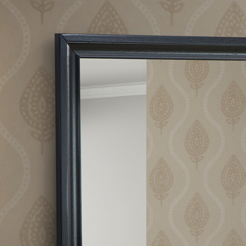 Miroir mural moderne pour salle de bain, Noir, Rectangulaire, 37 po x 46 po