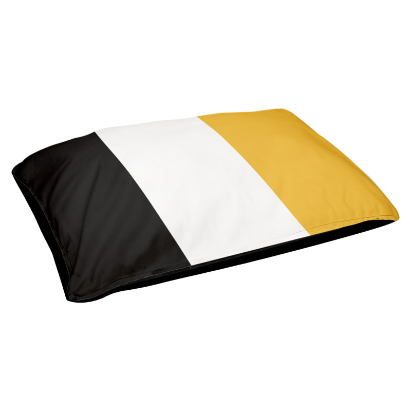 Coussin Oakland, Très grand (l 50 po x P 40 po x H 7 po), Noir / Blanc / Doré