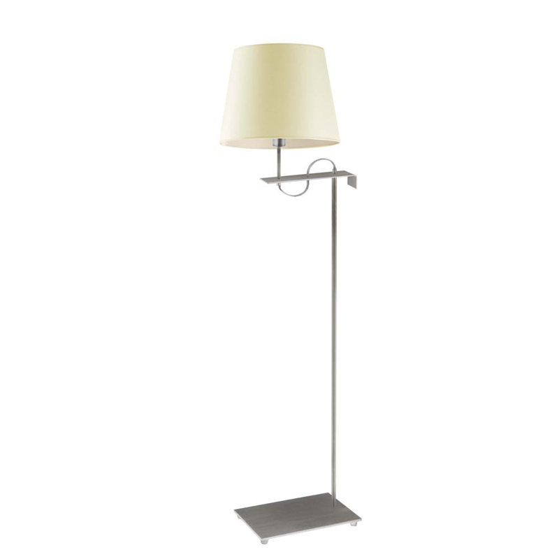Arlester 170cm Swing Arm Floor Lamp, Silver, Ecru