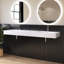 72'' Wall Mounted Bathroom Sink Solid Surface Double Sink With Overflow