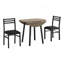 Ensemble de table de salle à manger, ensemble de 3 pièces, petit, abattant 35 po, cuisine, métal noir, stratifié brun, contemporain, moderne-910826503-910826501