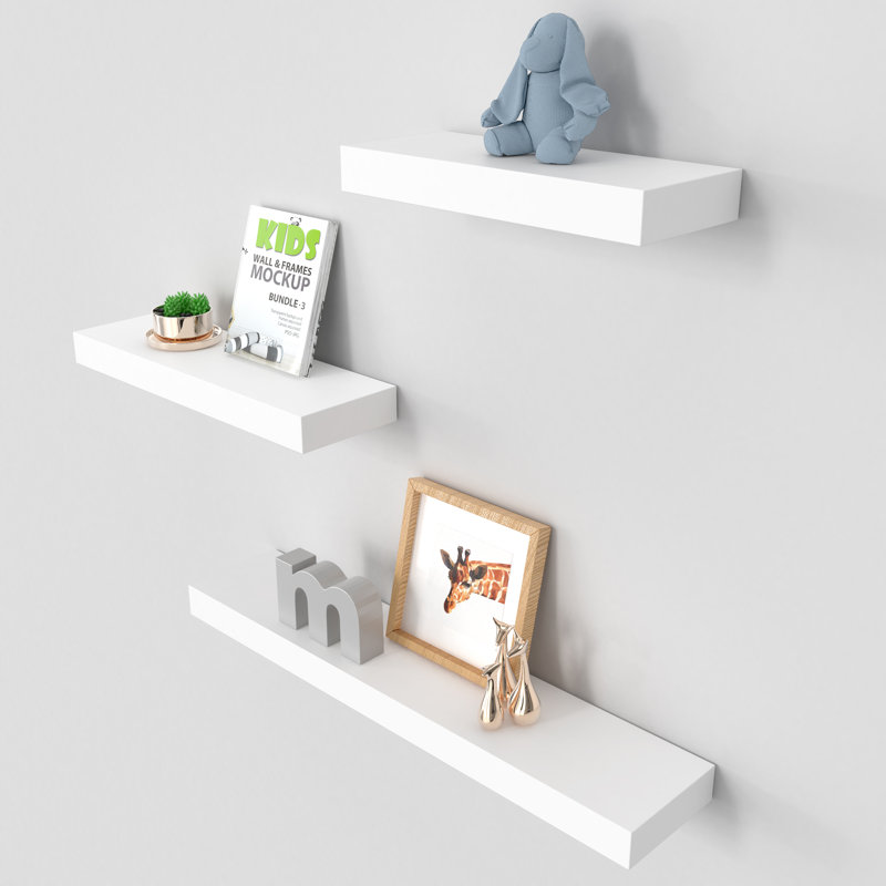 Chelsea 3 Piece Floating Shelves Set, White