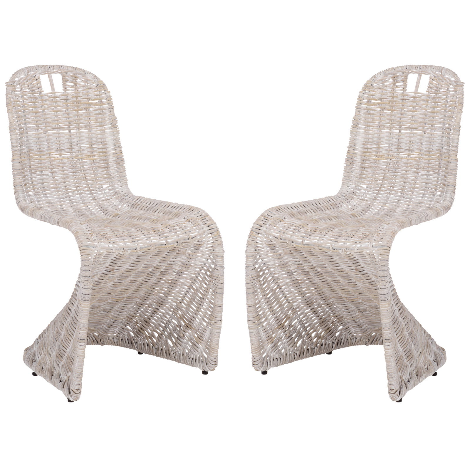 Ziaa Patio Dining Chair, White Washed