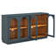 Grande armoire de rangement à 4 portes avec portes en verre, armoire arquée avec tablettes réglables pour la cuisine, la salle à manger et le salon (bleu marine)