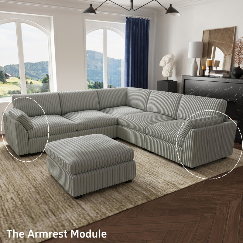Canapé modulaire Caryn, Gris