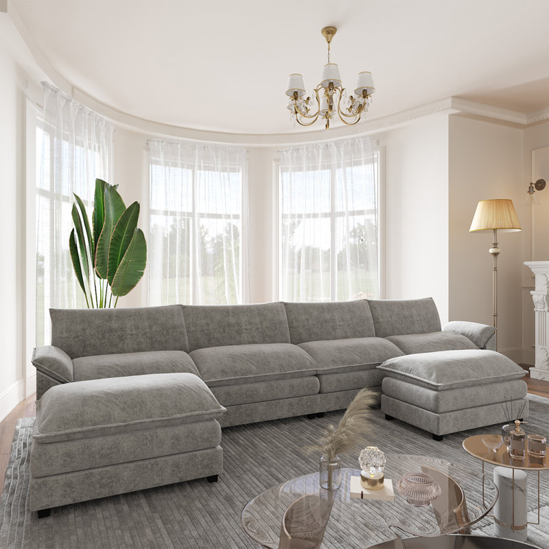 Canapé modulaire 6 pièces Gabiel, Gris