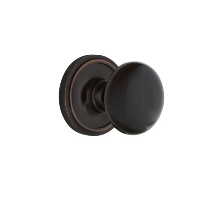 Rosette classique avec bouton de porte en porcelaine noire