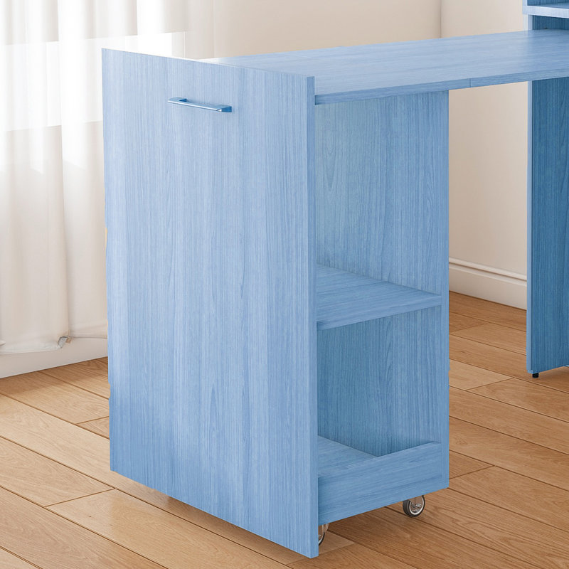 49" Foldable Computer Desk, Blue