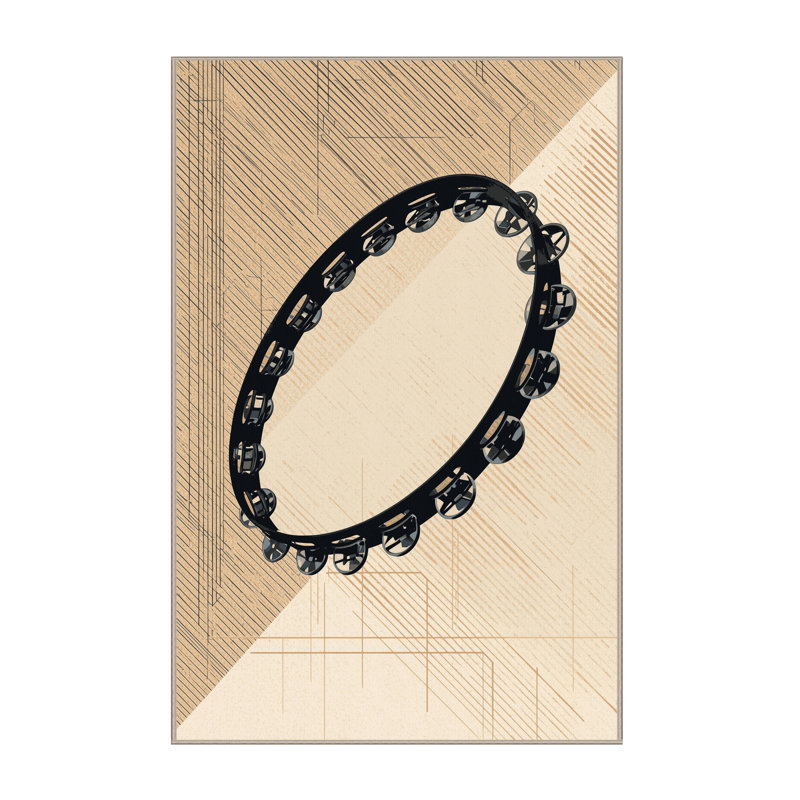 Soft Plush Tenafly Tambourine Modern Geometric Area Rug in Beige – Beige Binding, 5x7